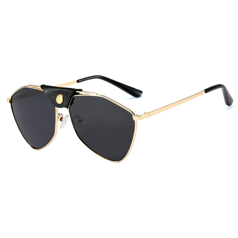 Wholesale PC Polygon Metal Colorful Film Men and Women Sunglasses